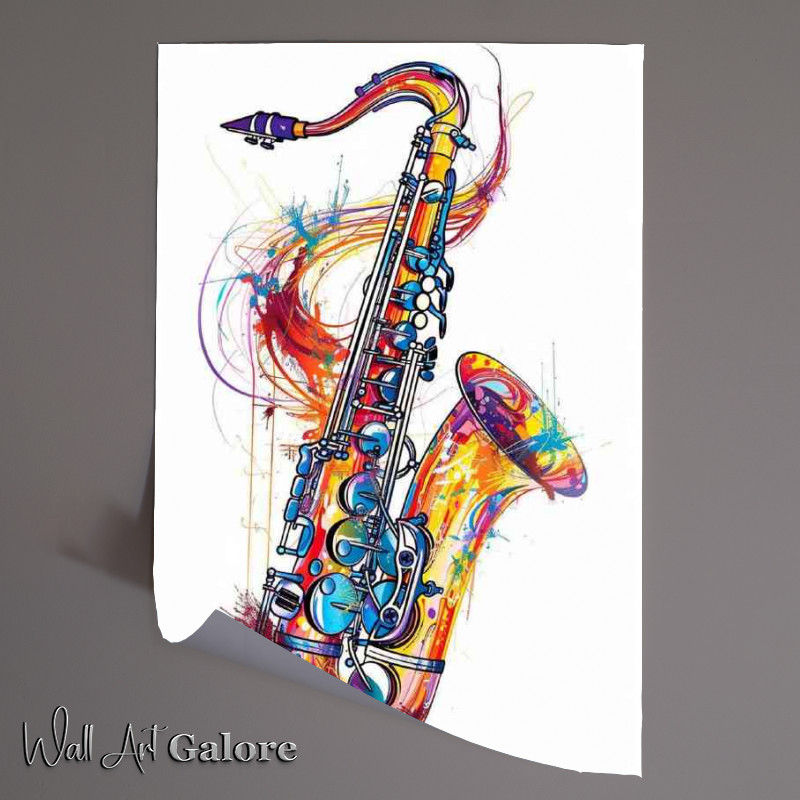 Buy Unframed Poster : (Colourful Saxophone)