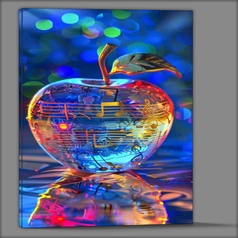 Buy Canvas : (Crystal apple with musical notes)