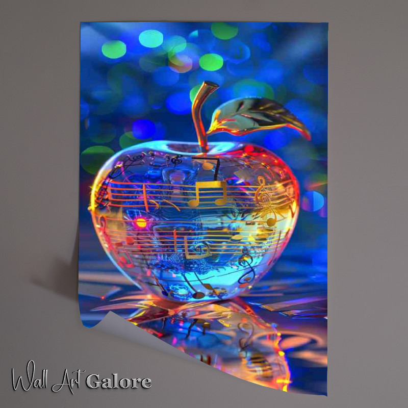 Buy Unframed Poster : (Crystal apple with musical notes)