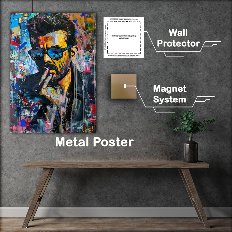 Buy Metal Poster : (George Michael in the style of an acrylic painting)