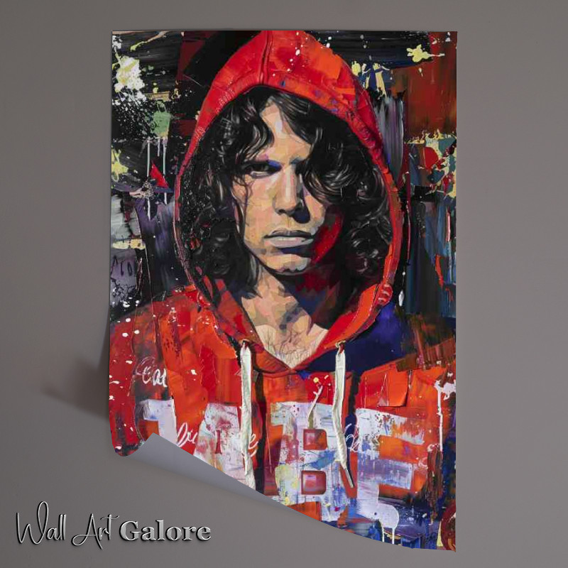 Buy Unframed Poster : (of Jim Morrison red hoodie)