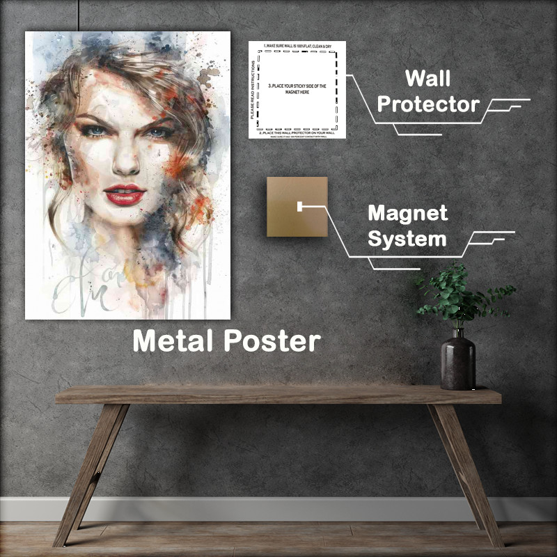 Buy Metal Poster : (Taylor swift style watercolour painting)