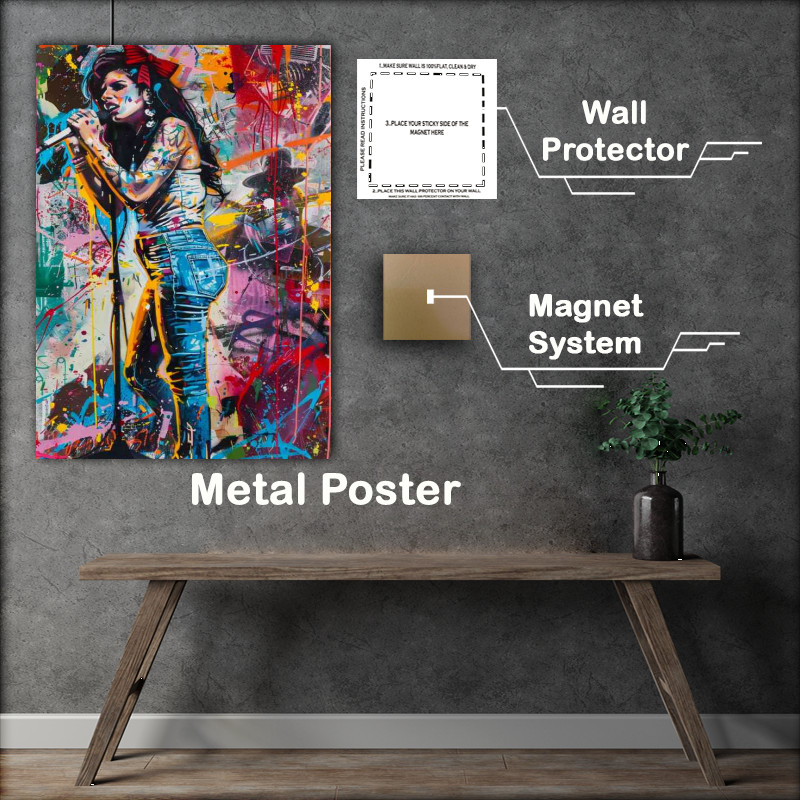Buy Metal Poster : (The great Amy whinehouse on the mic)