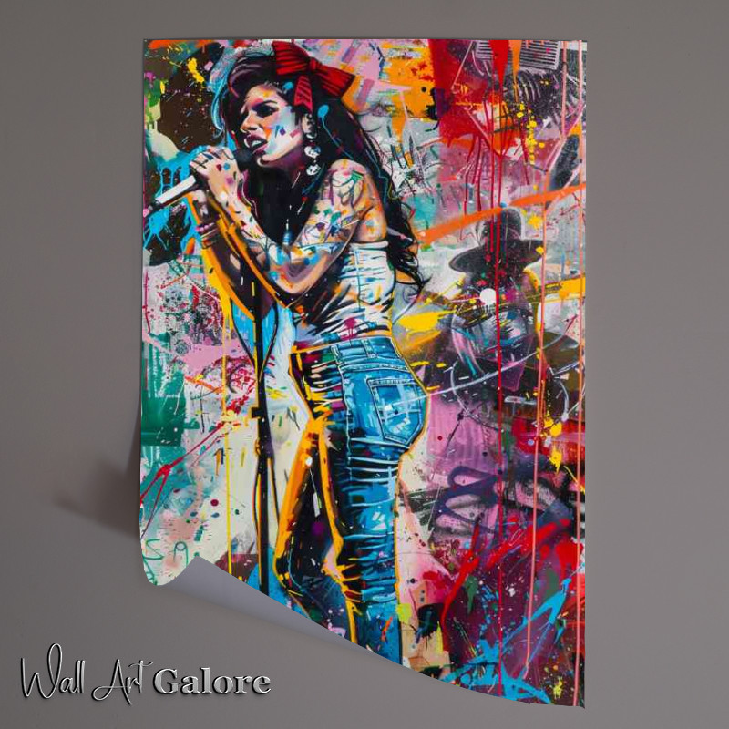 Buy Unframed Poster : (The great Amy whinehouse on the mic)