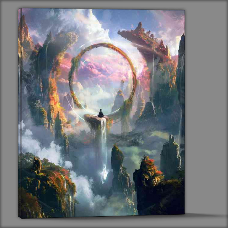 Buy Canvas : (Fantasy world floating island ring of life)