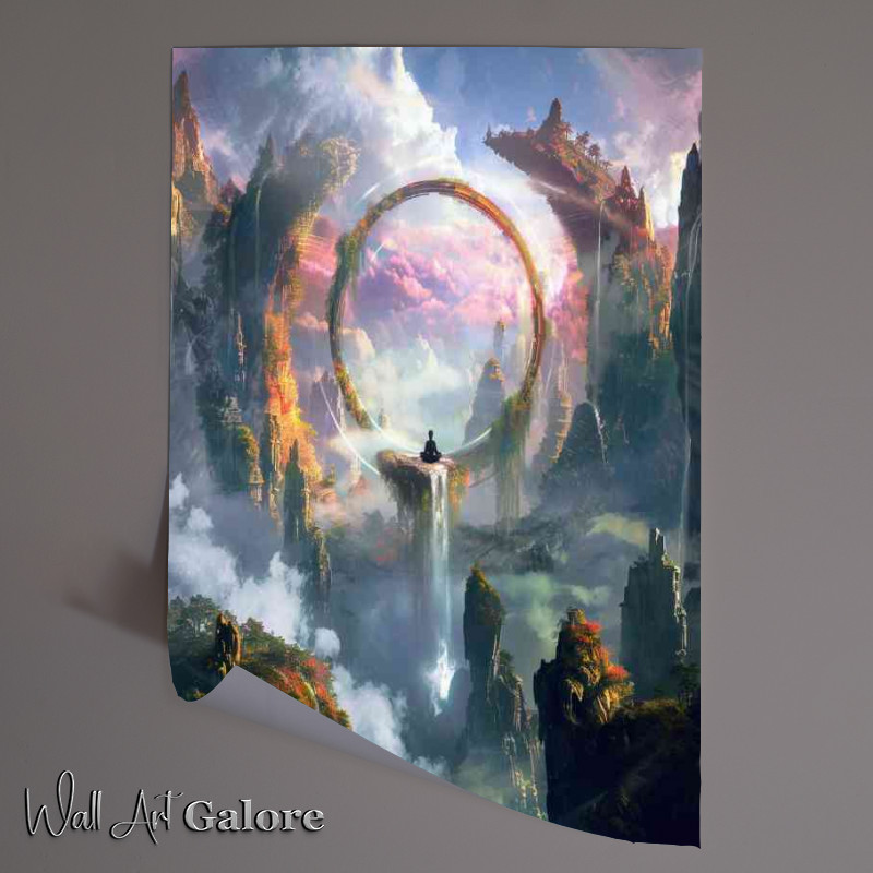 Buy Unframed Poster : (Fantasy world floating island ring of life)