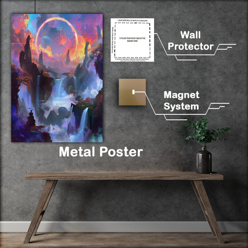 Buy Metal Poster : (Fantasy world floating islands)