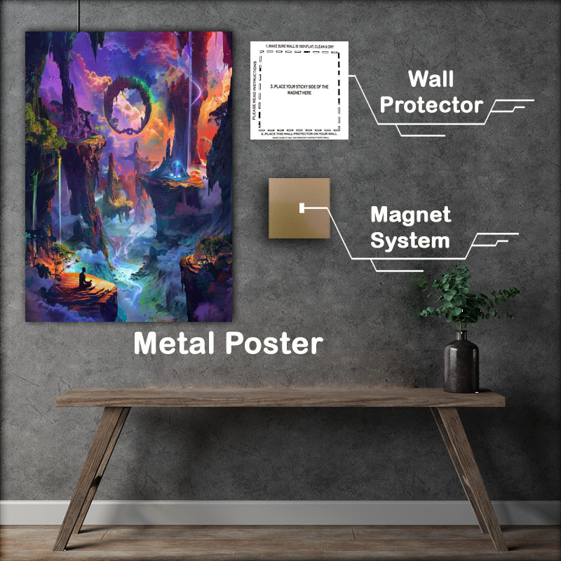 Buy Metal Poster : (Giant floating islands fantasy)