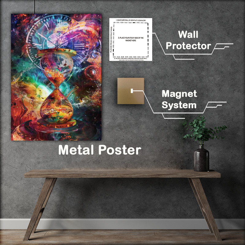 Buy Metal Poster : (Hour glas cosmic time travel)