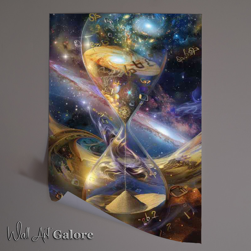 Buy Unframed Poster : (Sand of time hourglass and the cosmos)