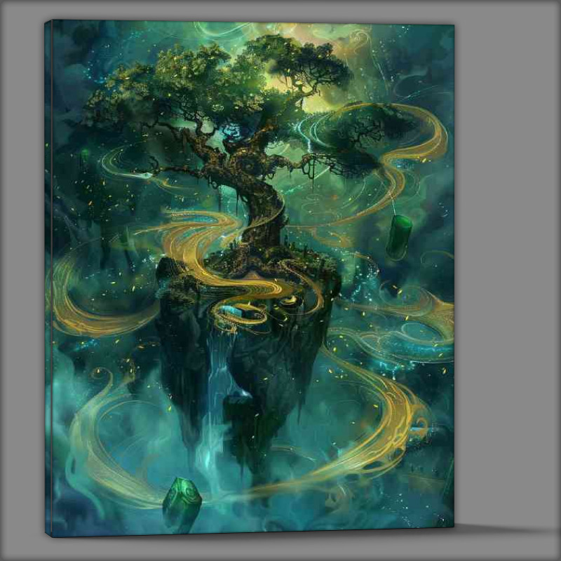 Buy Canvas : (ancient tree in the centre of a island)