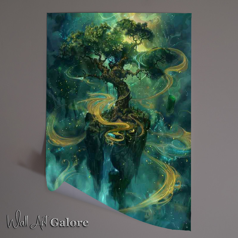 Buy Unframed Poster : (ancient tree in the centre of a island)