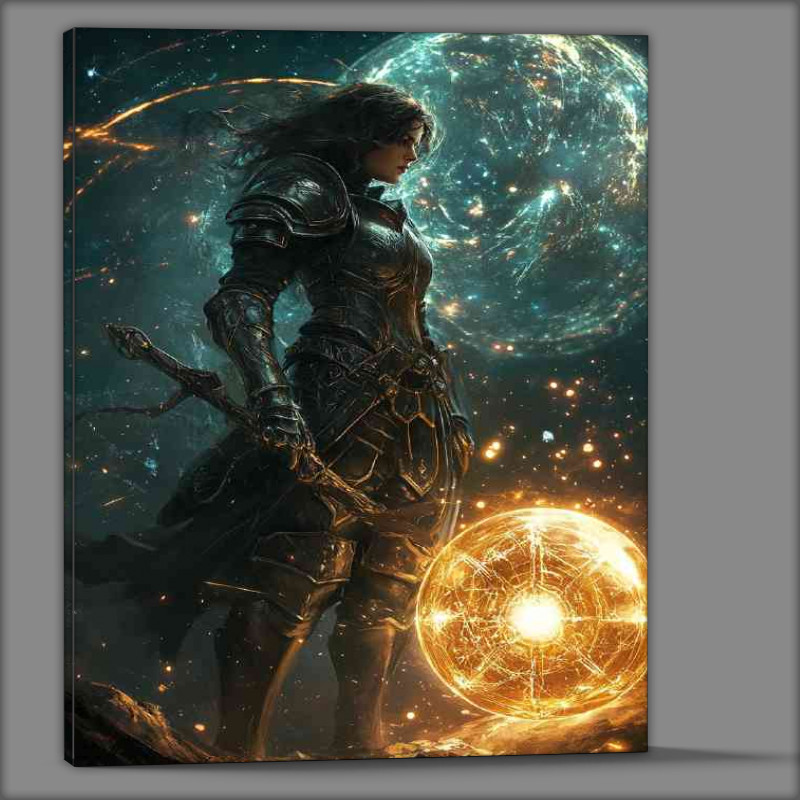 Buy Canvas : (Female warrior fantasy with staff)