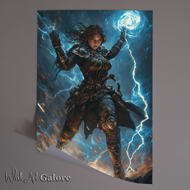 Buy Unframed Poster : (Female warrior holding light energy)