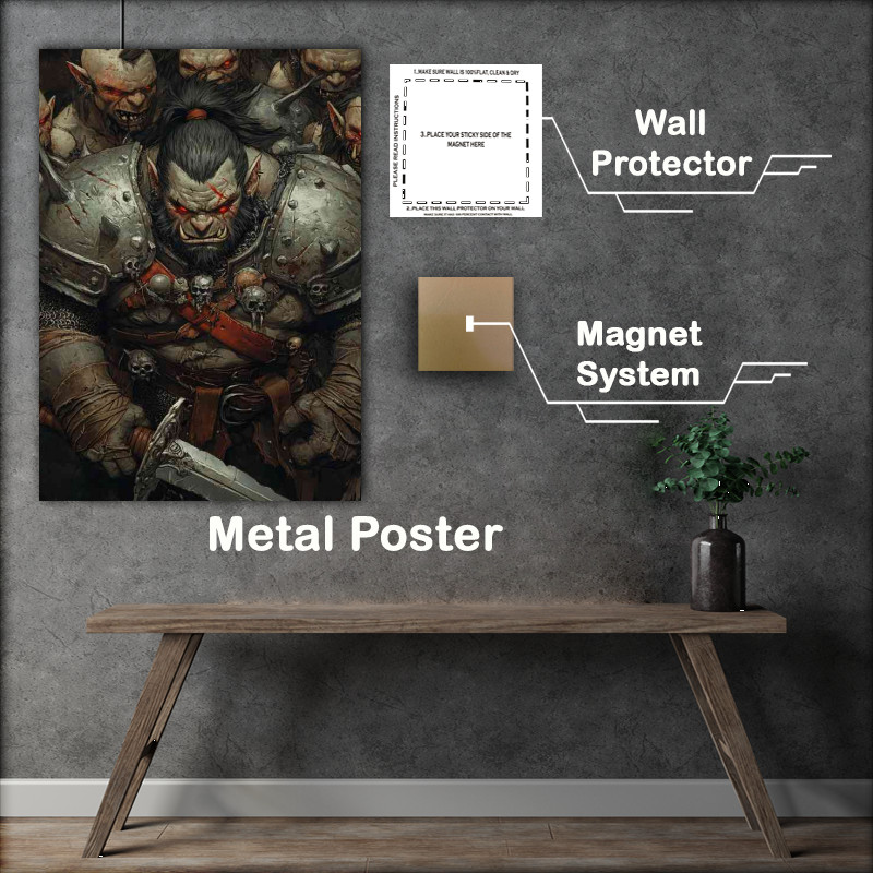 Buy Metal Poster : (Giant Ork with black pony tail in hair)