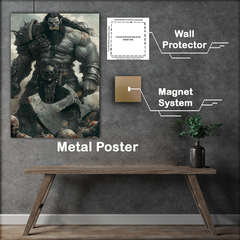 Buy Metal Poster : (Giant ork fantasy grey skin)