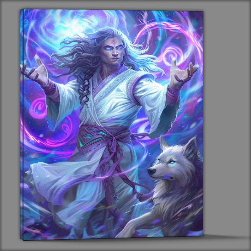 Buy Canvas : (God of the galaxy with wolf)