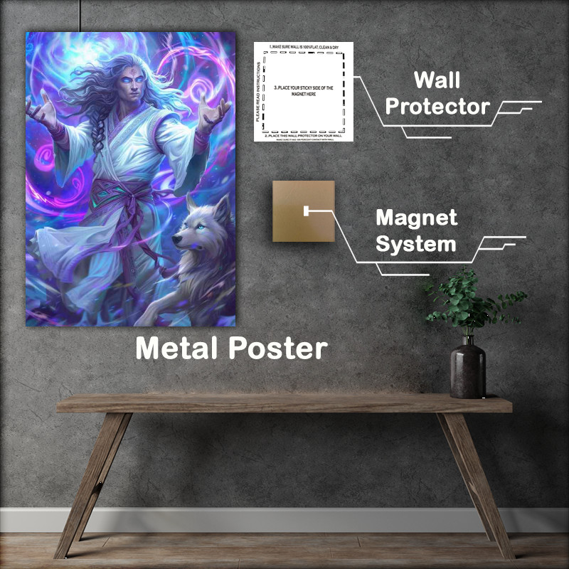 Buy Metal Poster : (God of the galaxy with wolf)