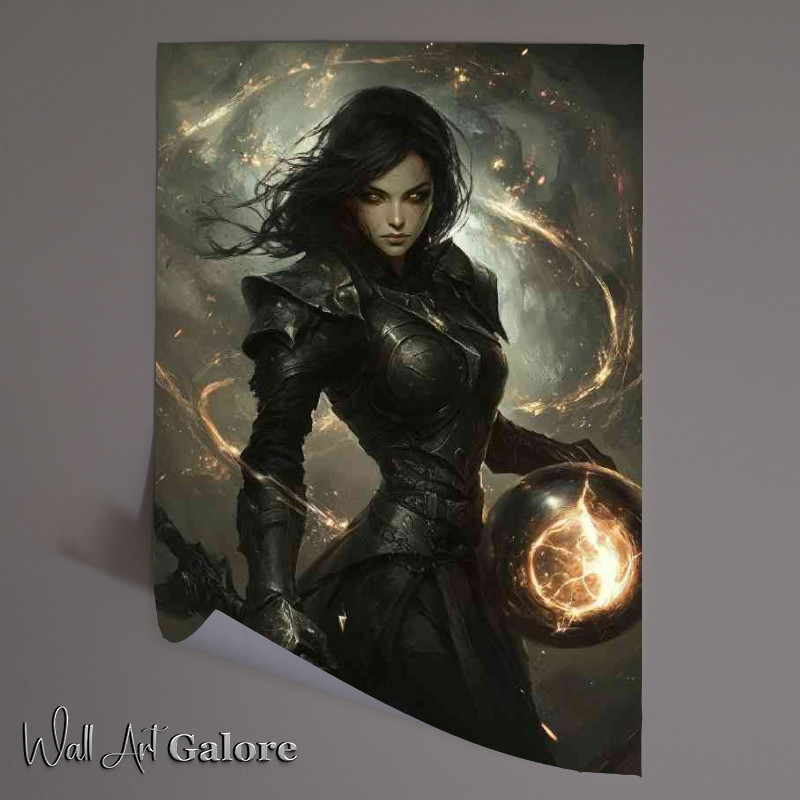 Buy Unframed Poster : (Godess wizzard lady with fire ball)