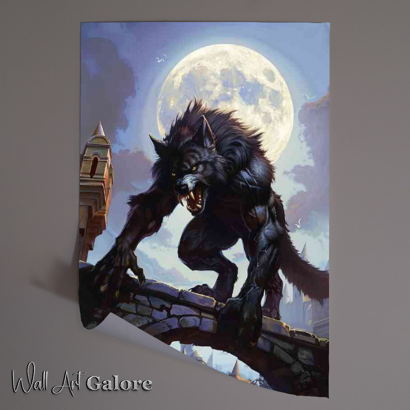 Buy Unframed Poster : (Grey werewolf at night)