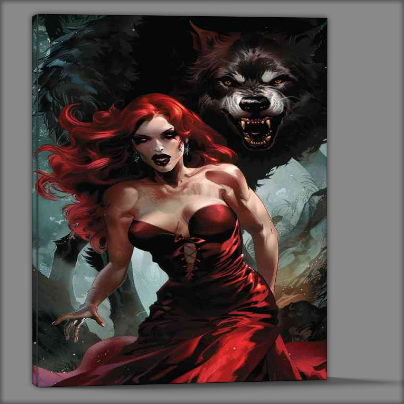 Buy Canvas : (Lady vampire with fangs)