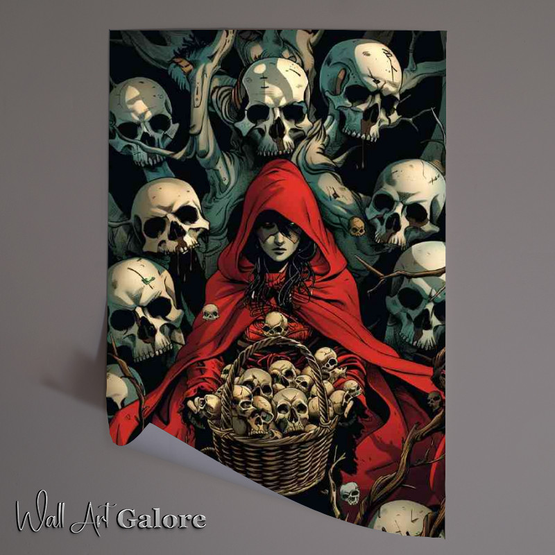 Buy Unframed Poster : (Red cape lady with basket of skulls)