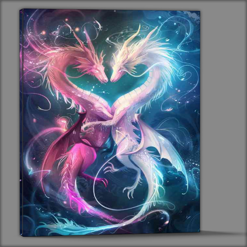Buy Canvas : (Two colourful dragons)