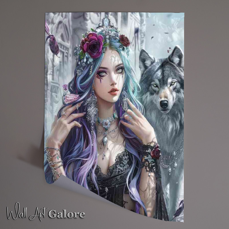 Buy Unframed Poster : (Witch and the white wolf)
