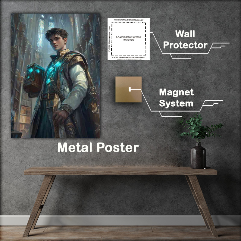Buy Metal Poster : (Young male wizzard box of magic)