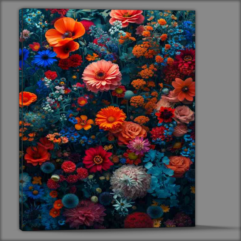 Buy Canvas : (AnArray of mixed colourful flowers)
