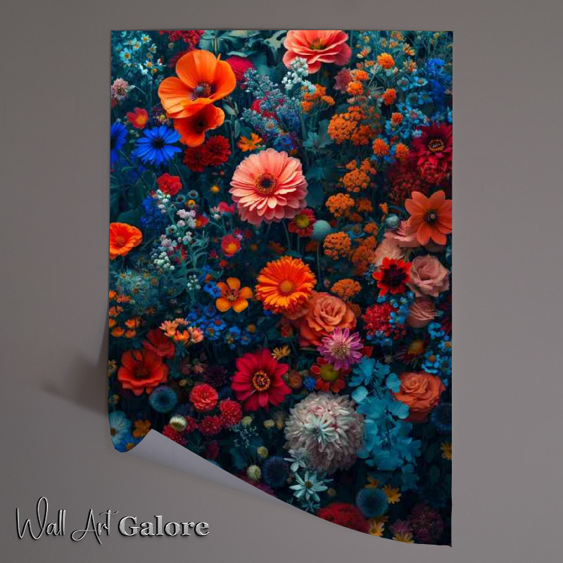 Buy Unframed Poster : (AnArray of mixed colourful flowers)