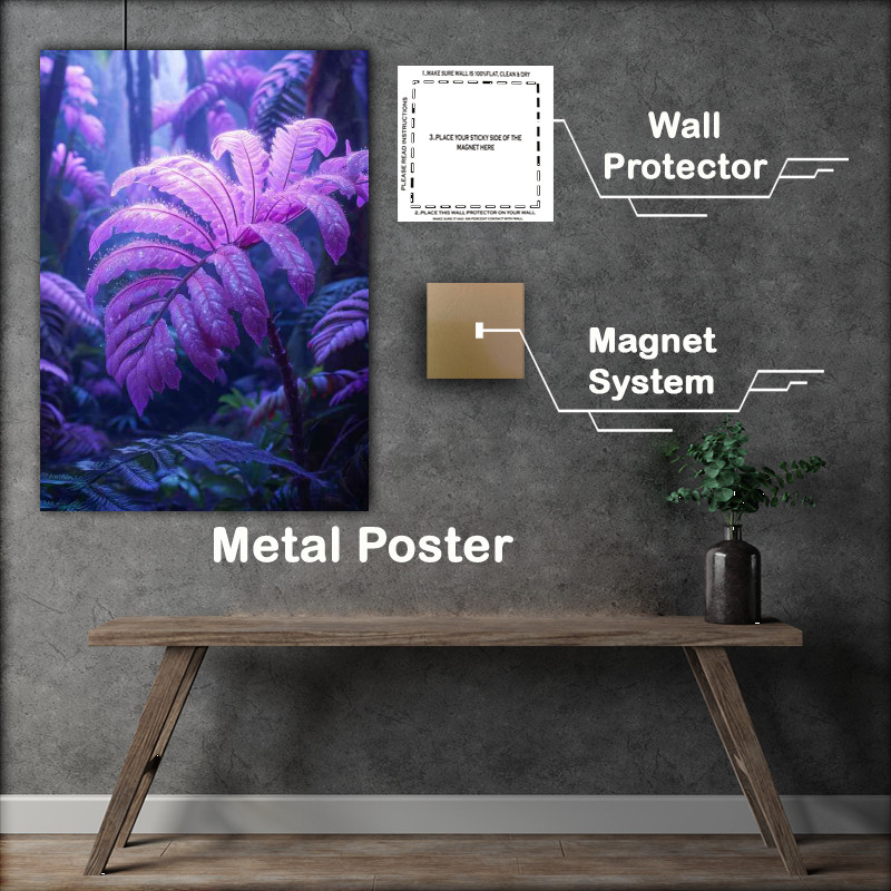 Buy Metal Poster : (Big leaves on bright purple frens)