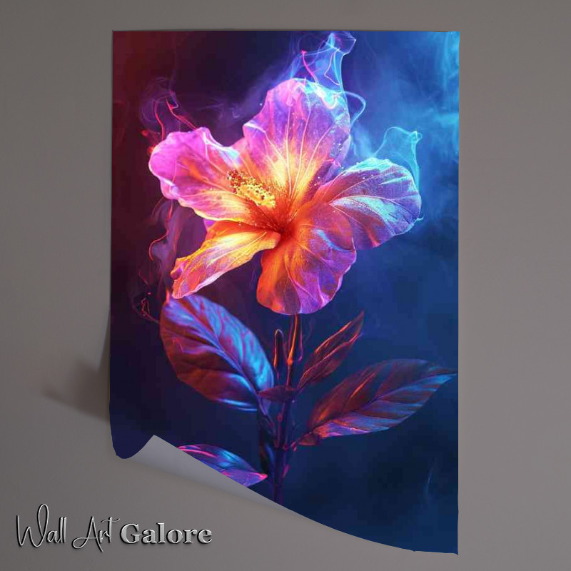 Buy Unframed Poster : (Bright flower pink and orange glow)