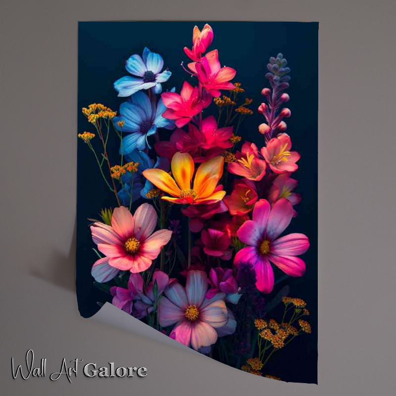 Buy Unframed Poster : (Colourful arrangment of multi flowers)