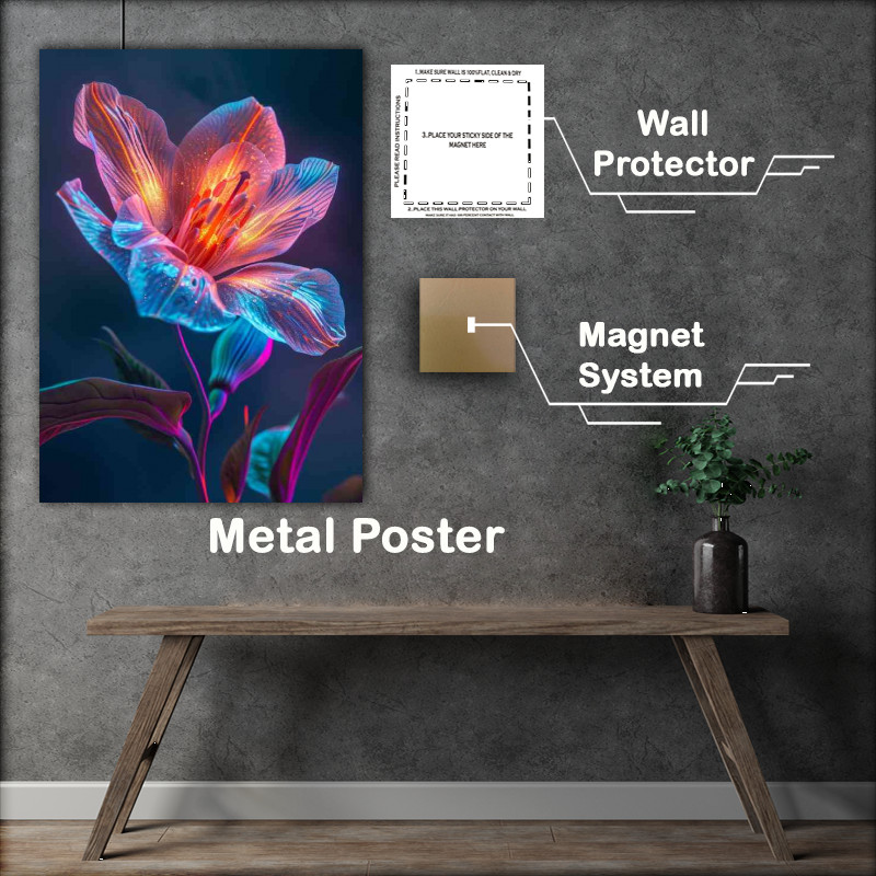 Buy Metal Poster : (Composed red led flower in brightness)