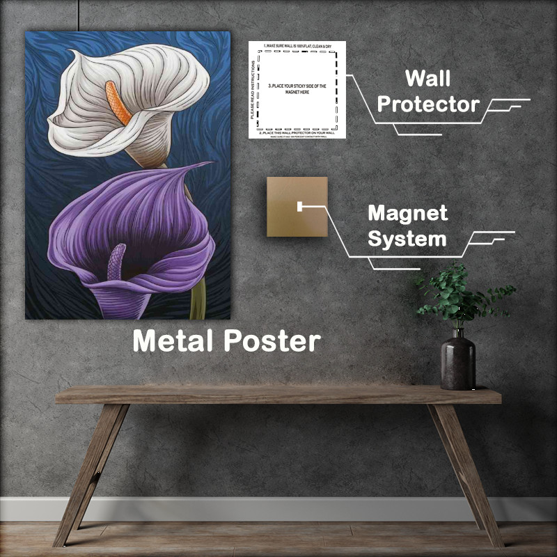 Buy Metal Poster : (Detailed illustration of two flowers)