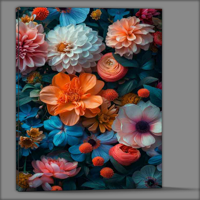 Buy Canvas : (Intricate foliage and flowers luminous colours)