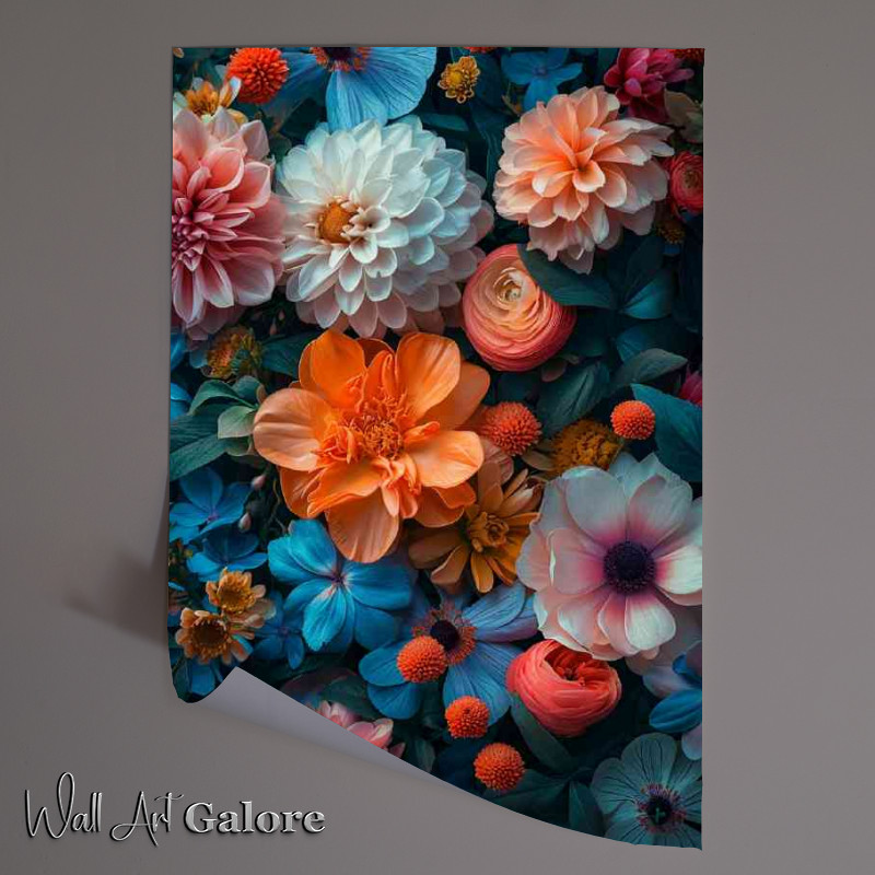 Buy Unframed Poster : (Intricate foliage and flowers luminous colours)