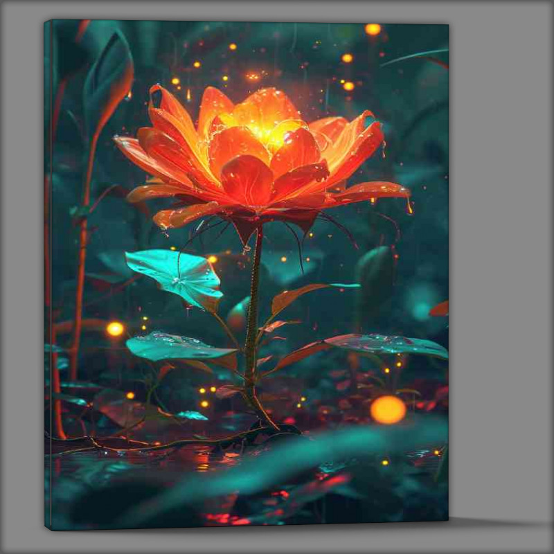 Buy Canvas : (Morning glowing flower in the forest)