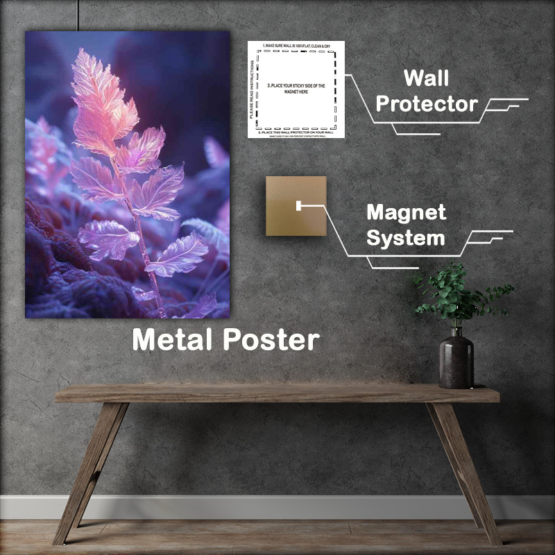 Buy Metal Poster : (Purple fern hitting the dusk night)