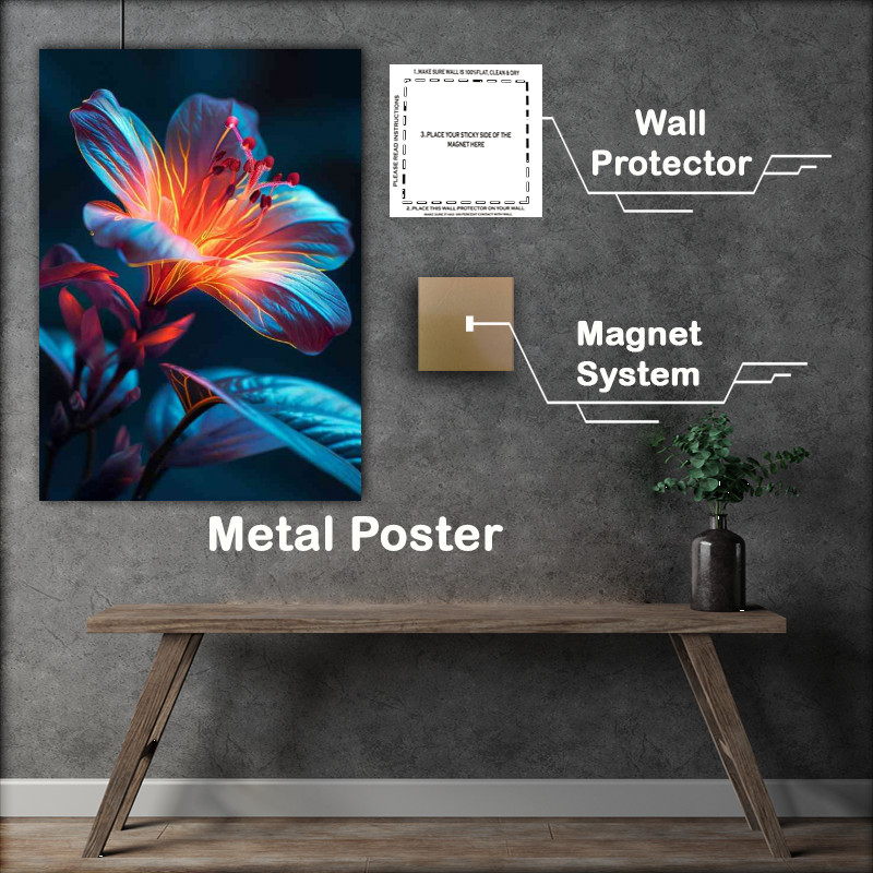 Buy Metal Poster : (Single bright flower shine orange)
