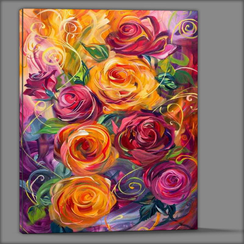 Buy Canvas : (Various shades of multi roses)