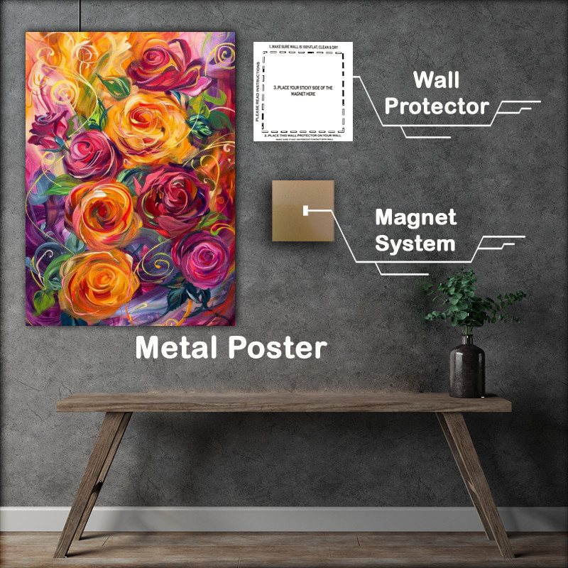 Buy Metal Poster : (Various shades of multi roses)