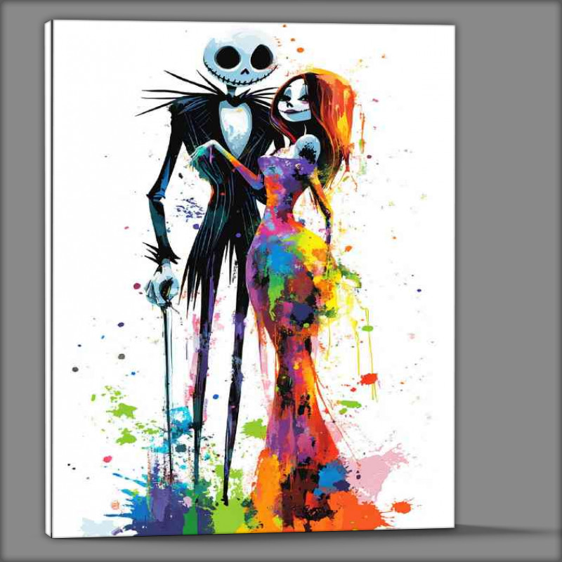 Buy Canvas : (Abstract watercolour graffiti couple in love)