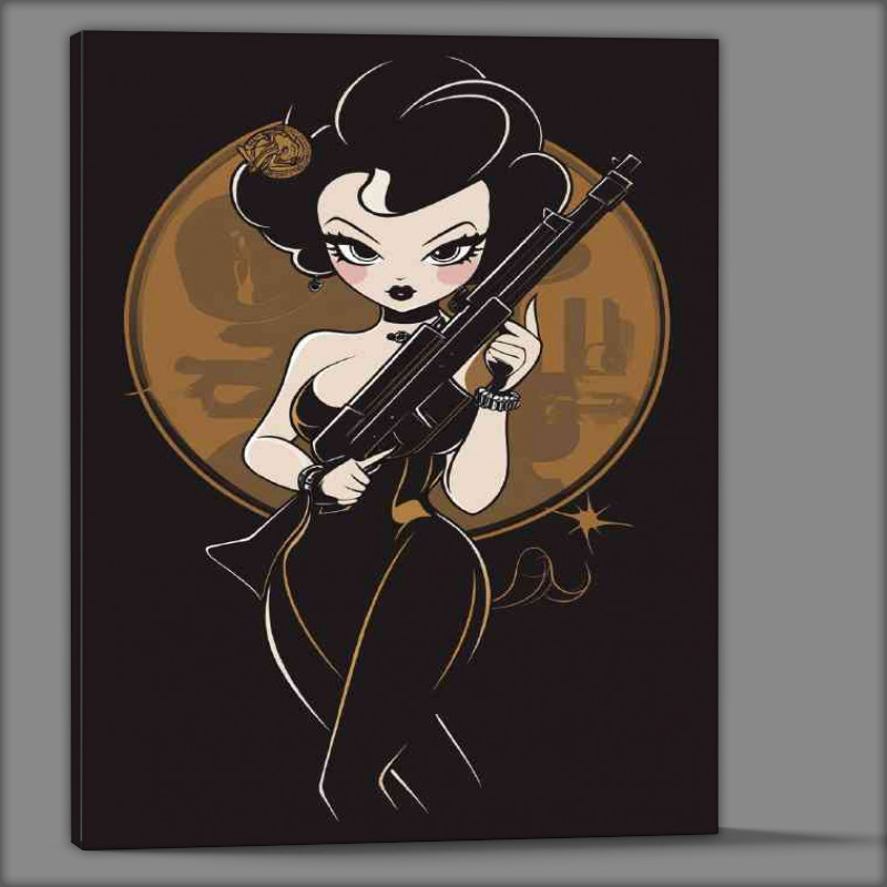 Buy Canvas : (Cartoon lady ganster)
