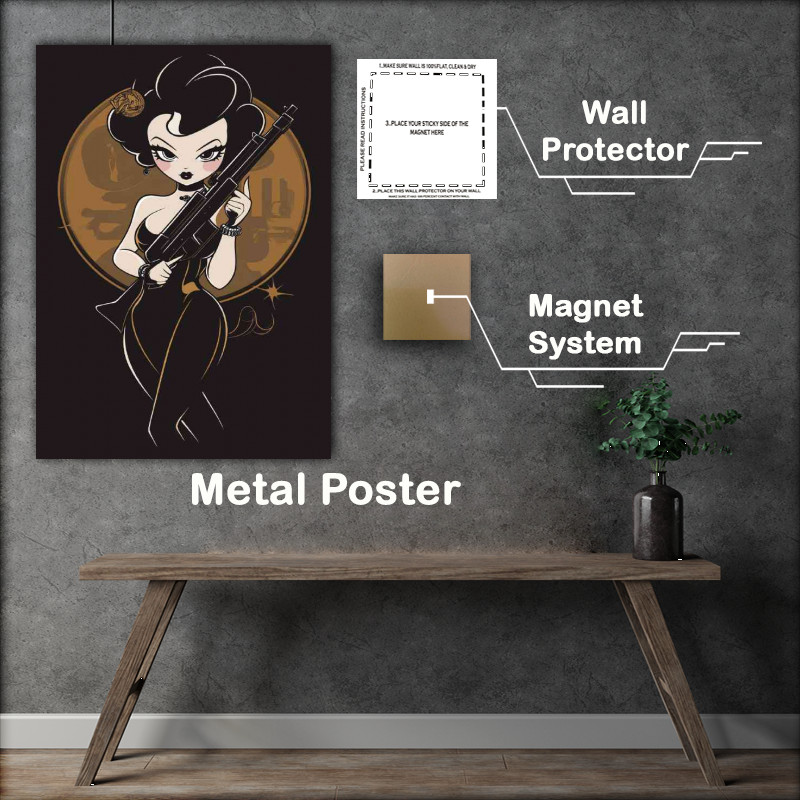 Buy Metal Poster : (Cartoon lady ganster)