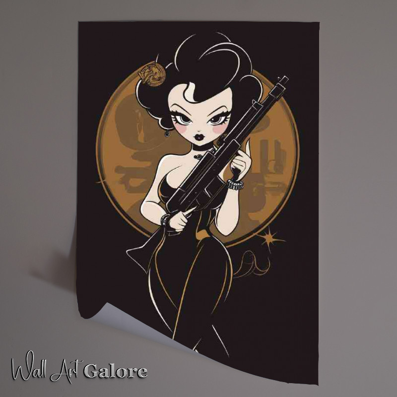 Buy Unframed Poster : (Cartoon lady ganster)