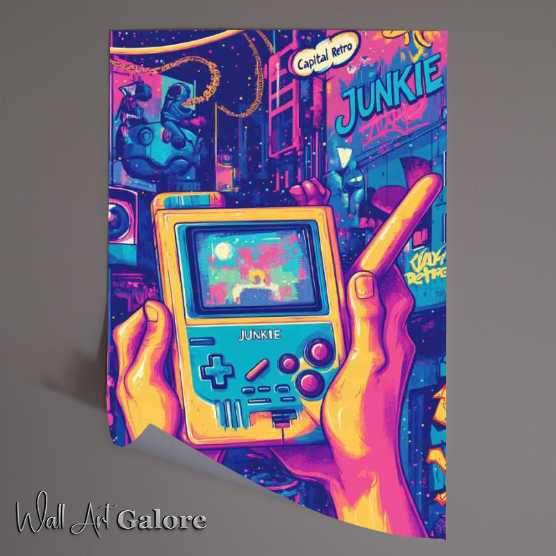 Buy Unframed Poster : (Cartoon retro gaming console)