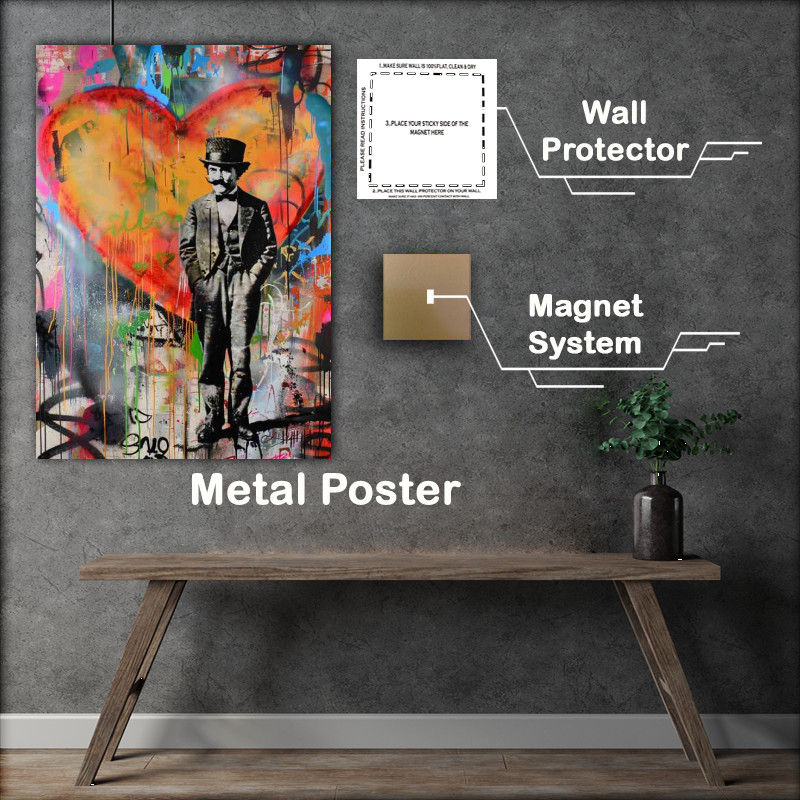 Buy Metal Poster : (Charlie Chaplin cool in the street)
