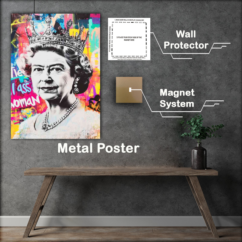 Buy Metal Poster : (Collage the great lady queen art)